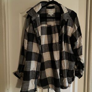 American Eagle Outfitters Black and White Plaid Women's Sweater